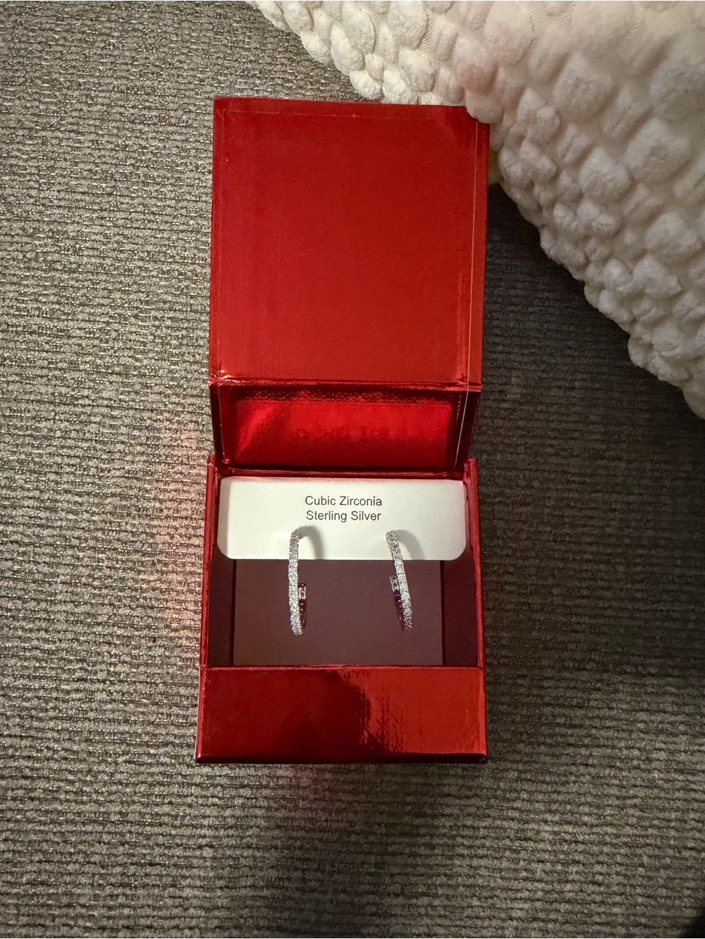 Rachel Zoe Silver Cubic Zirconia Hoop Earrings